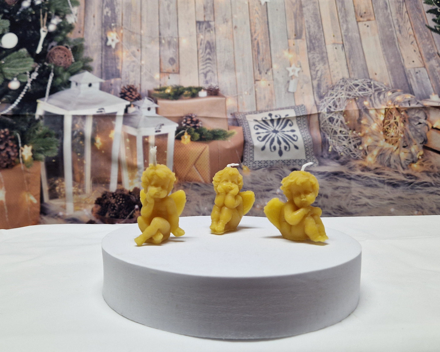 Kerze sitzende Engel (3er)