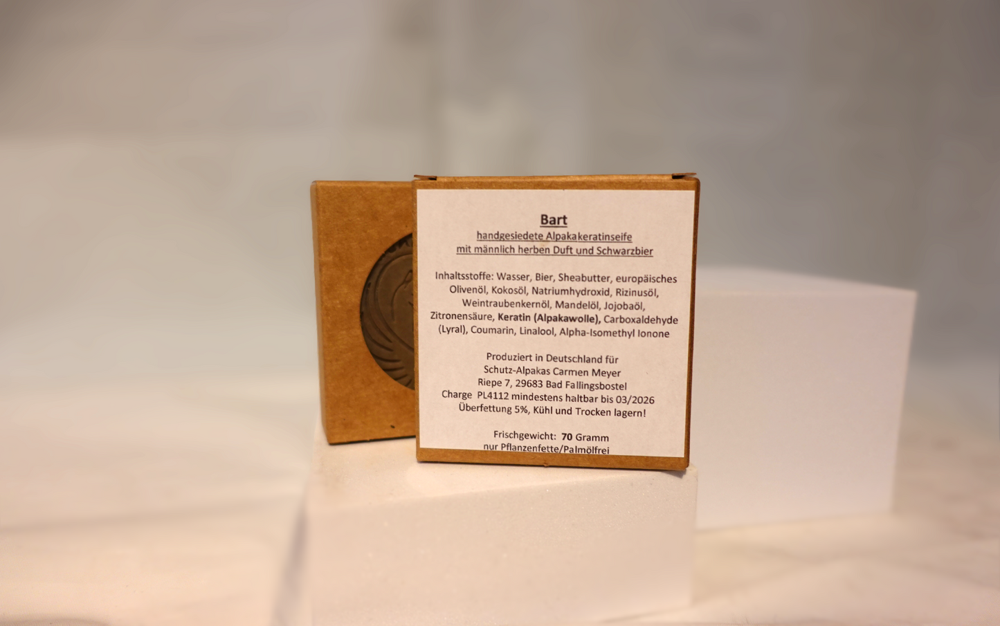 Alpakakeratinseife - "Bart" - Handgesiedet