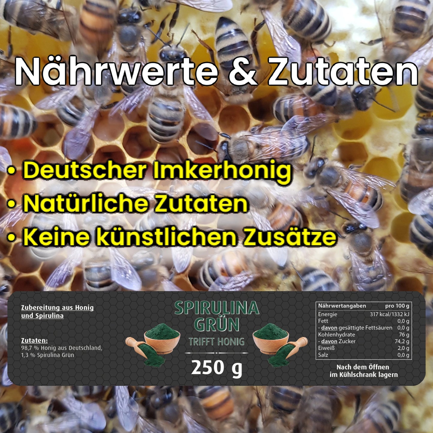 Spirulina Grün trifft Honig 250g