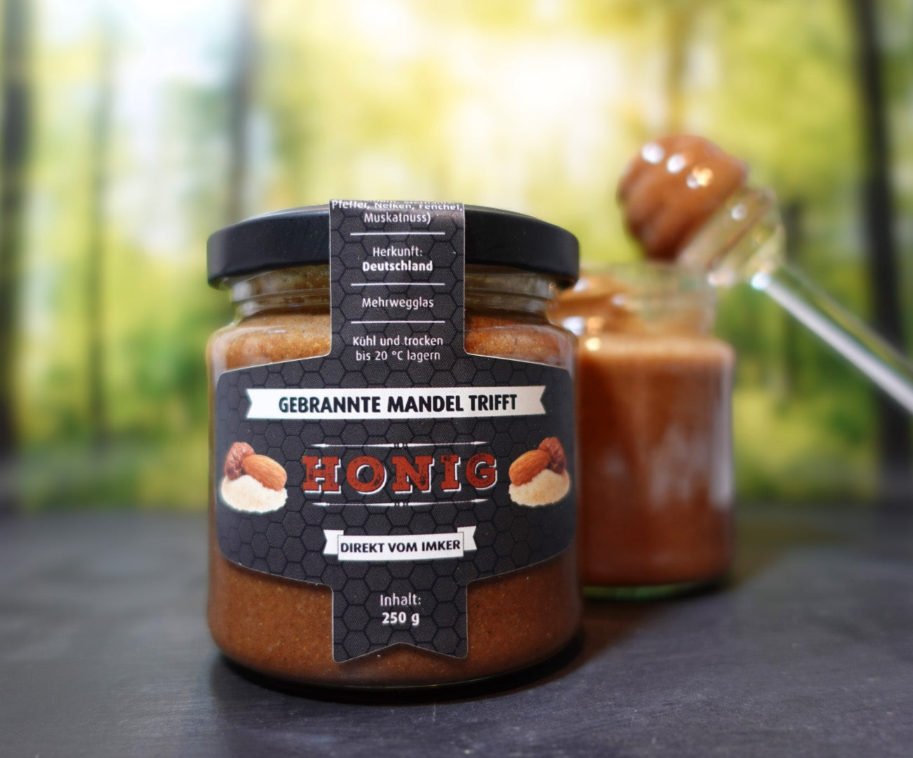 Gebrannte Mandeln trifft Honig 250g