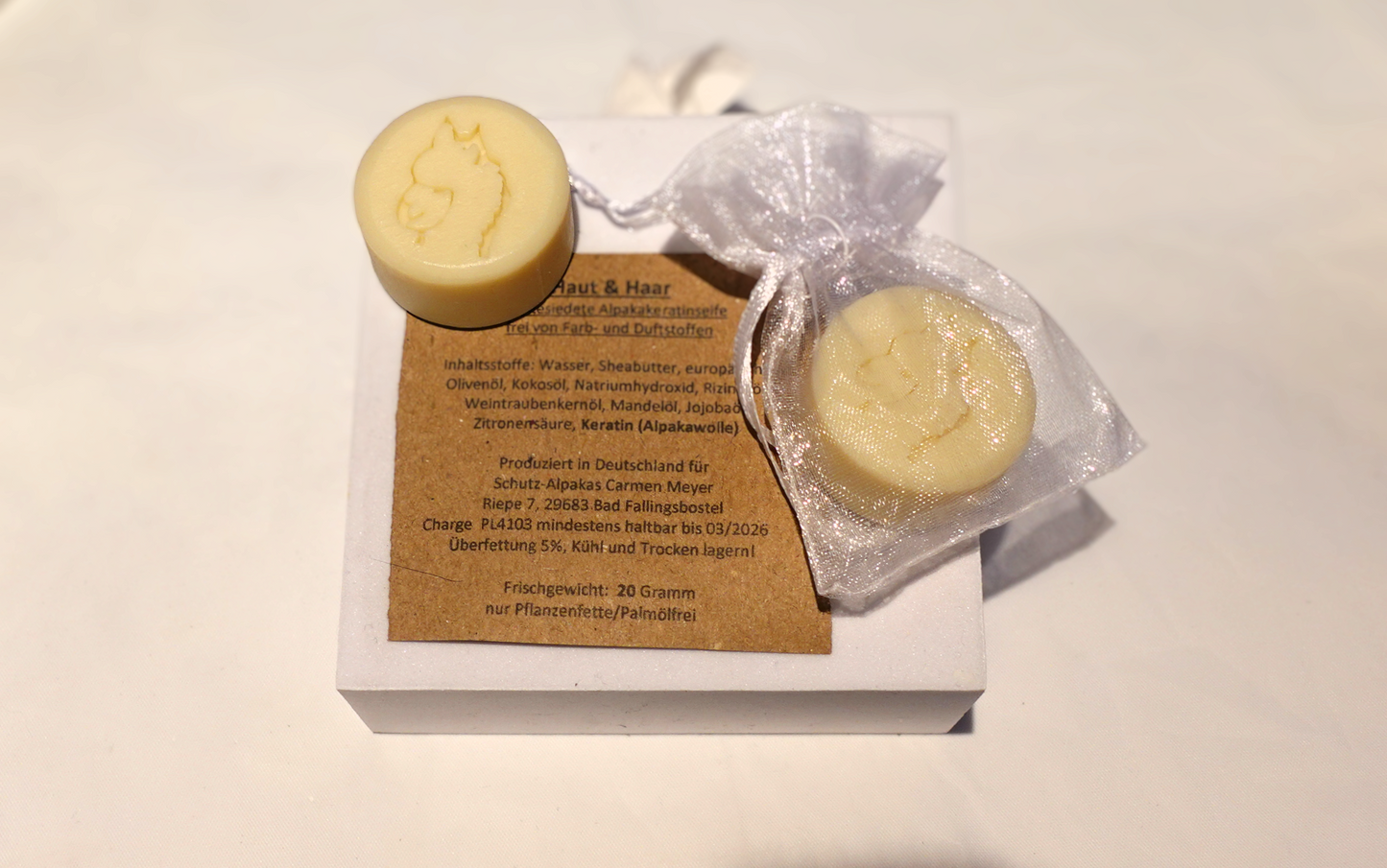 Alpakakeratinseife - "Haut & Haar" - Handgesiedet