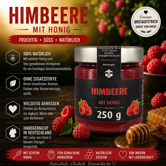 Himbeere mit Honig - fruchtig & süß | 250g