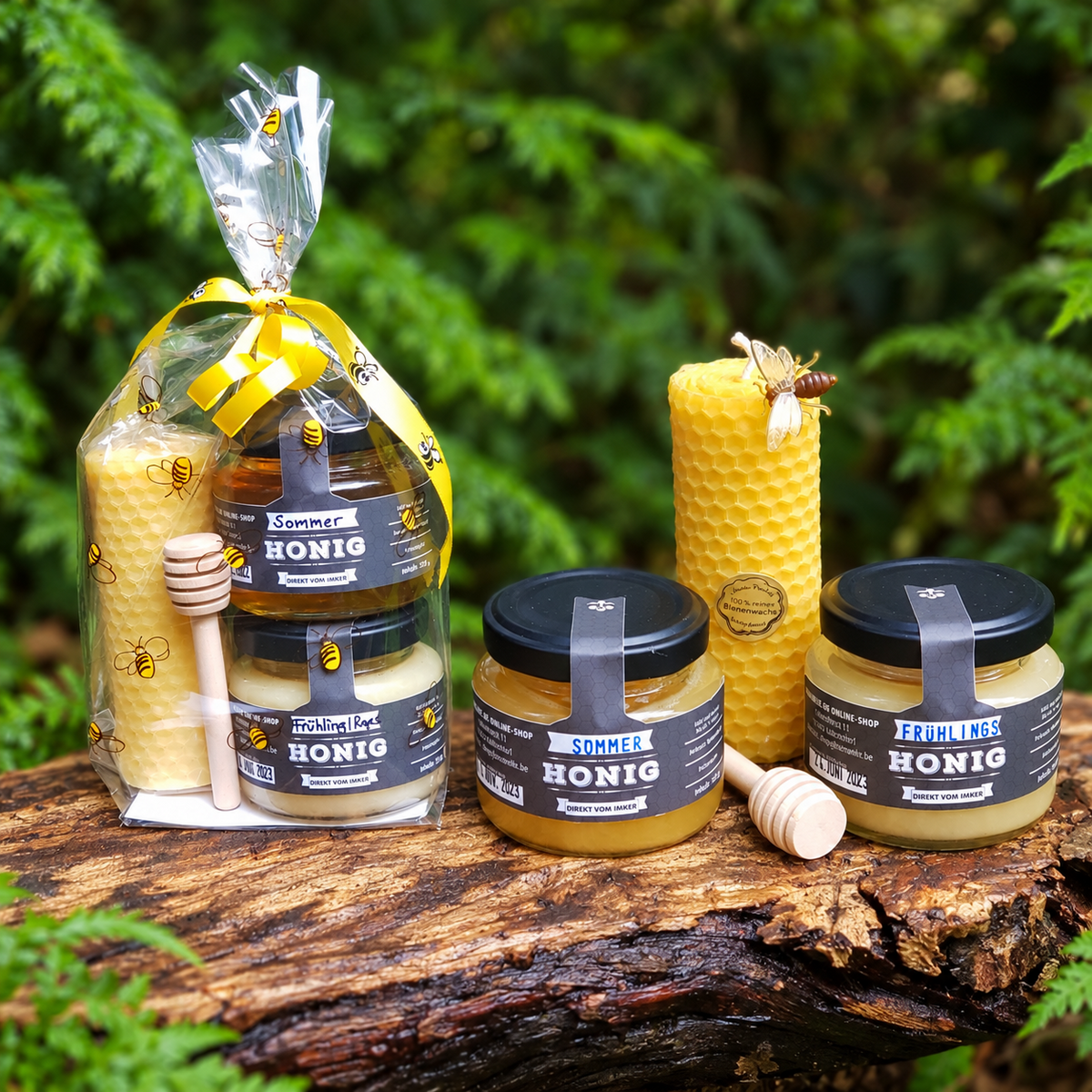 Honig Geschenkset mit Kerze