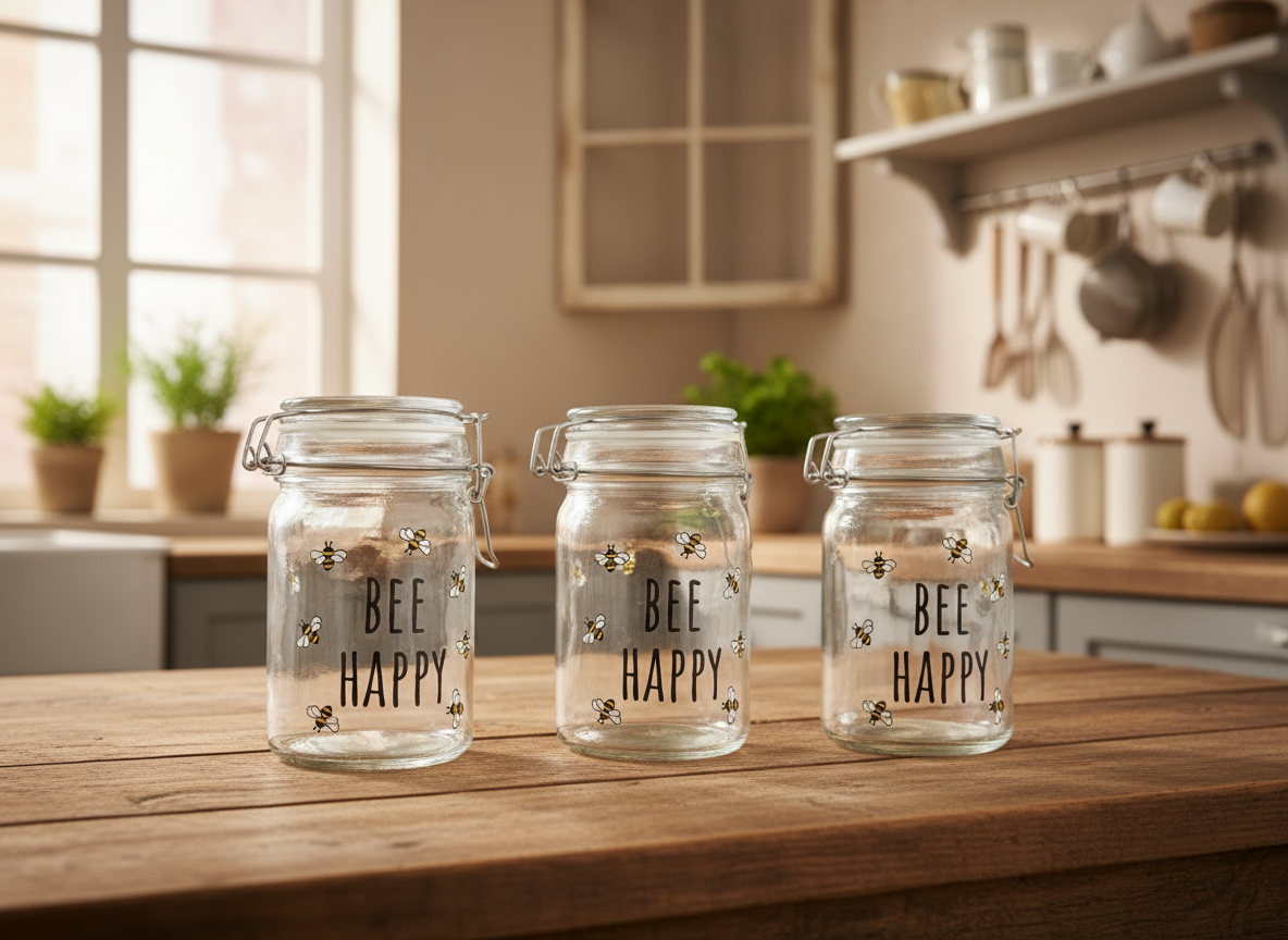 Einmachglas "Bee Happy"