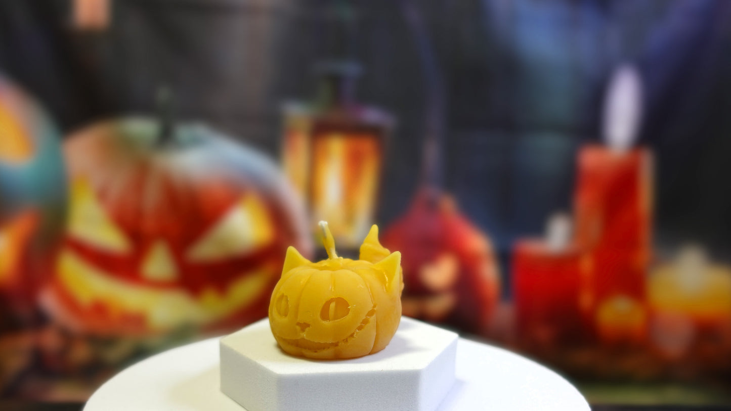 Kerze "Katzenkürbis" 🎃 Handgegossen