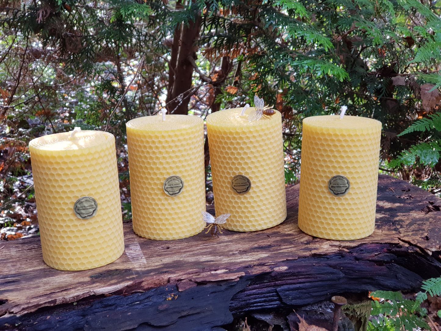 4er Set Gedrehte Bienenwachskerze-Adventskranz (8695071637850)
