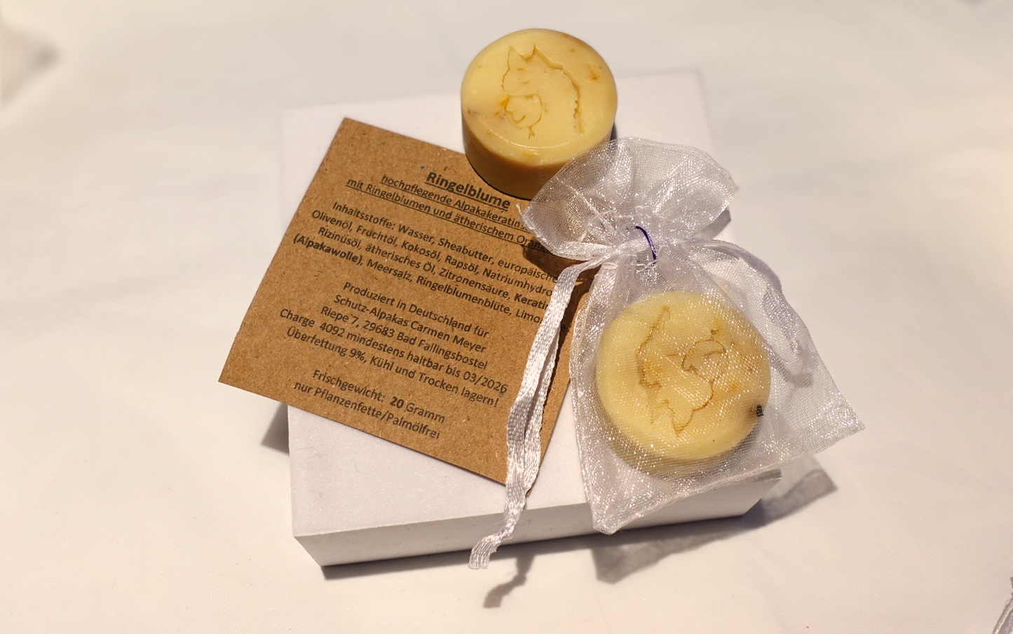 Alpakakeratinseife - "Ringelblume" -Handgesiedet