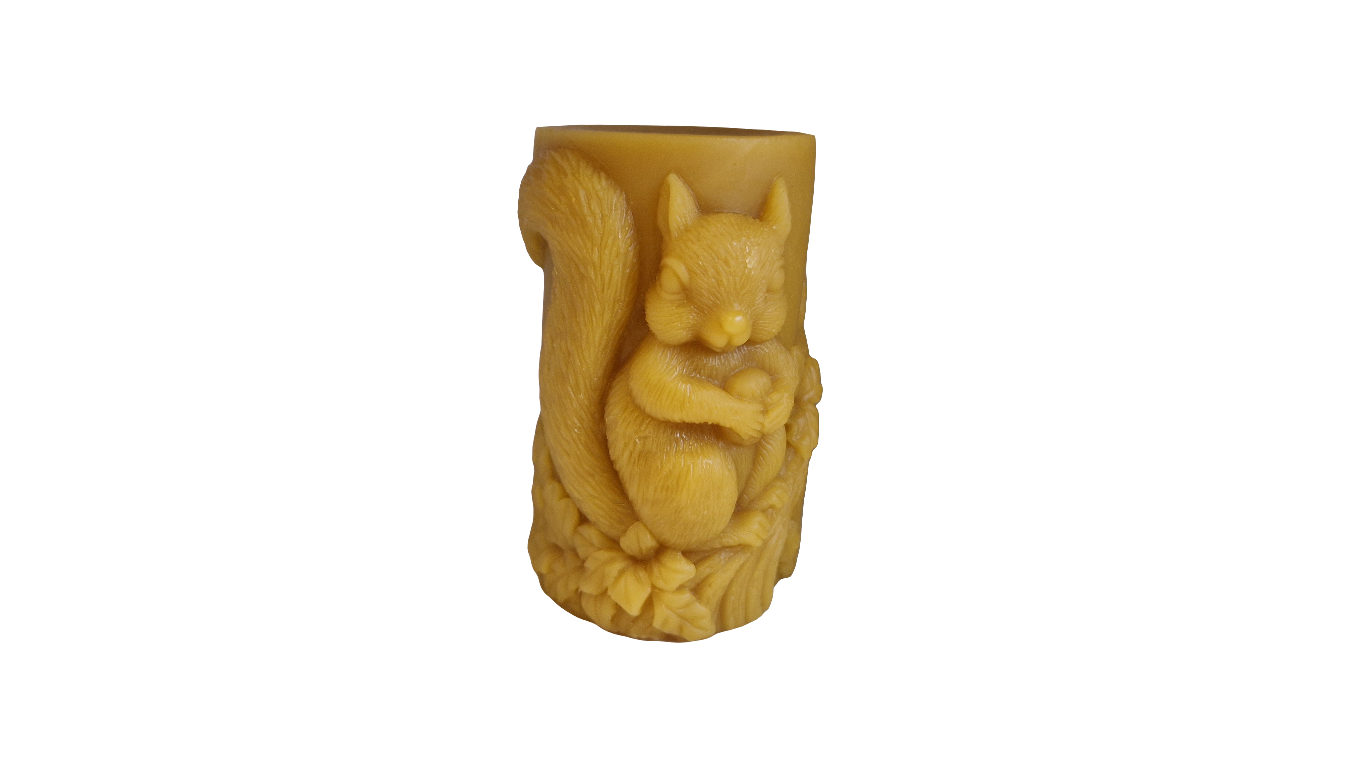 Kerze Eichhörnchen Motiv