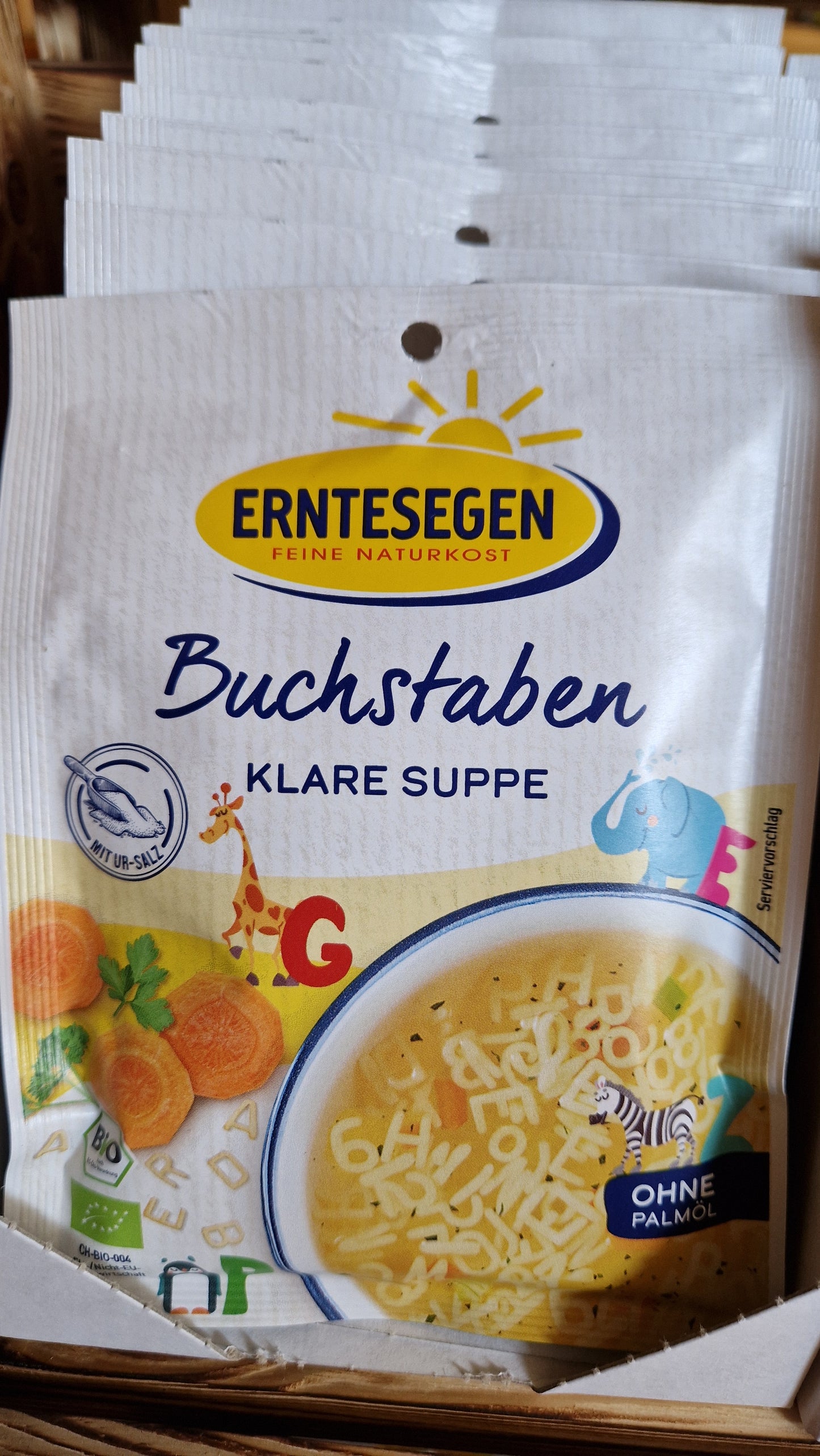 Buchstaben Klare Suppe - Erntesegen