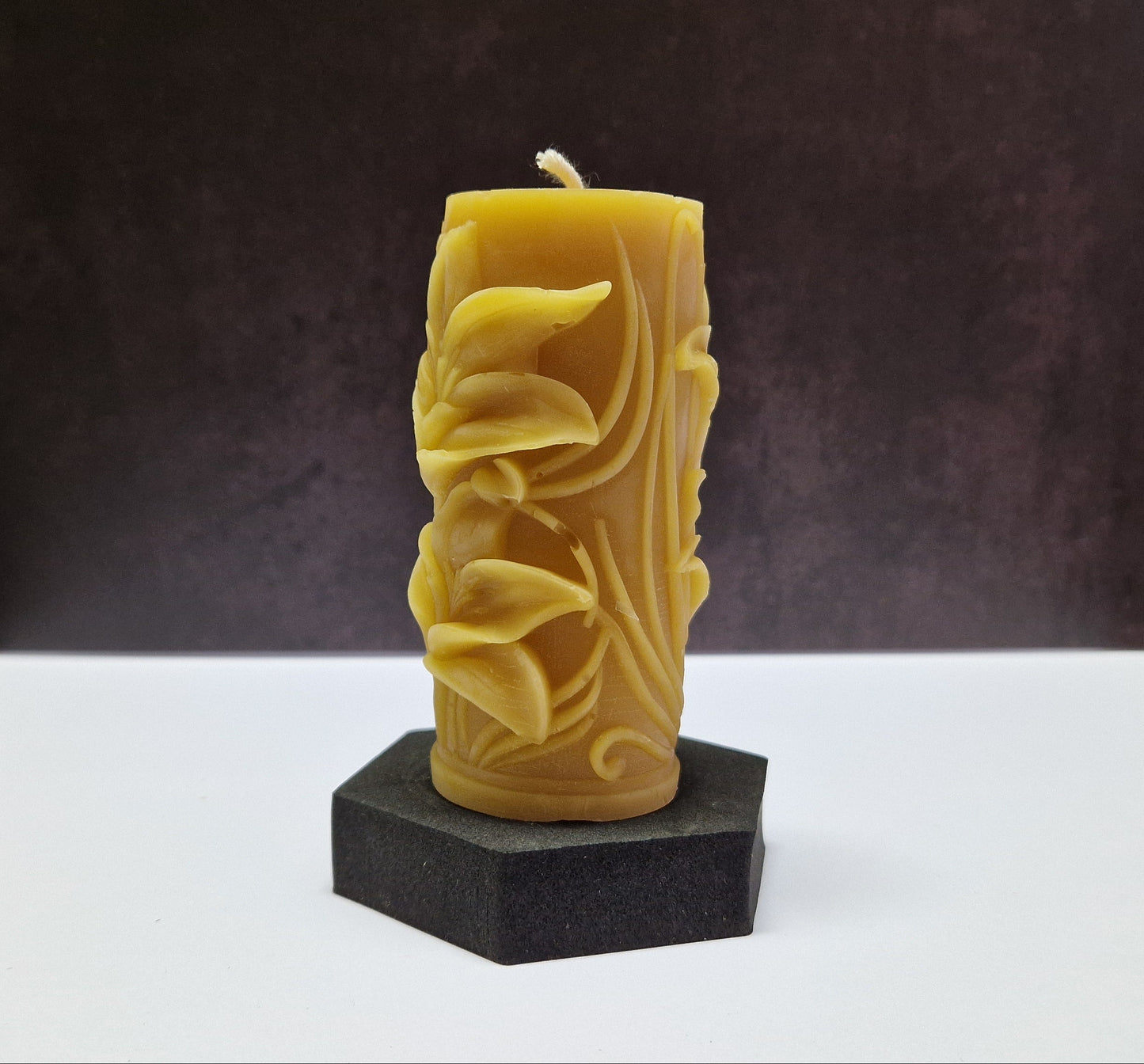 Kerze 2 Lilien Motiv