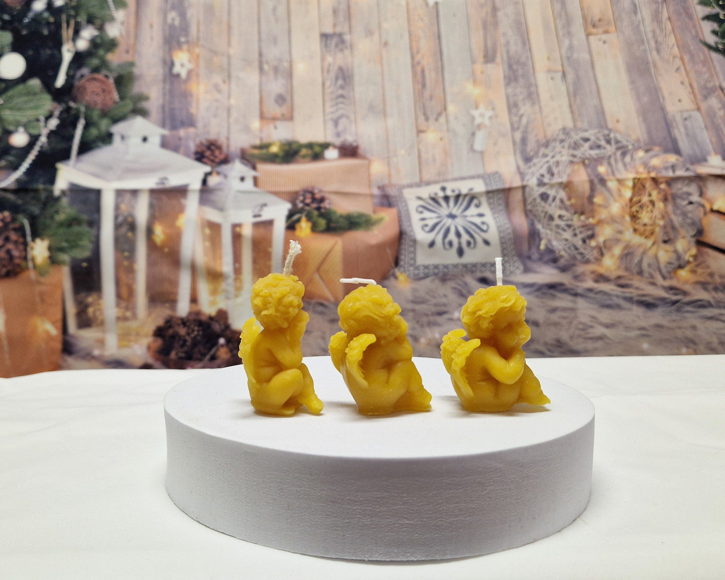 Kerze sitzende Engel (3er)