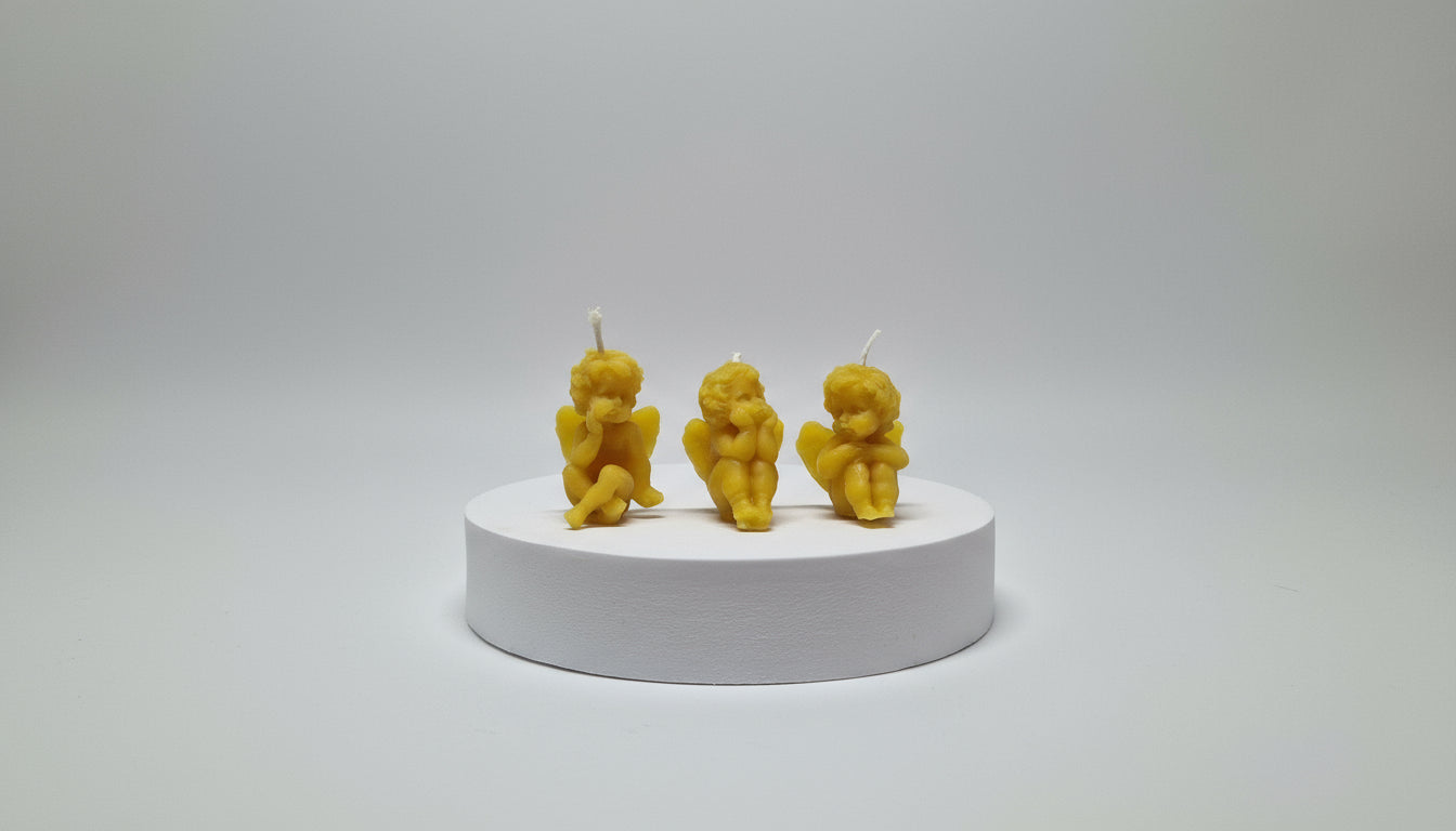 Kerze sitzende Engel (3er)