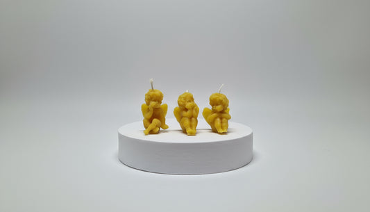 Kerze sitzende Engel (3er)