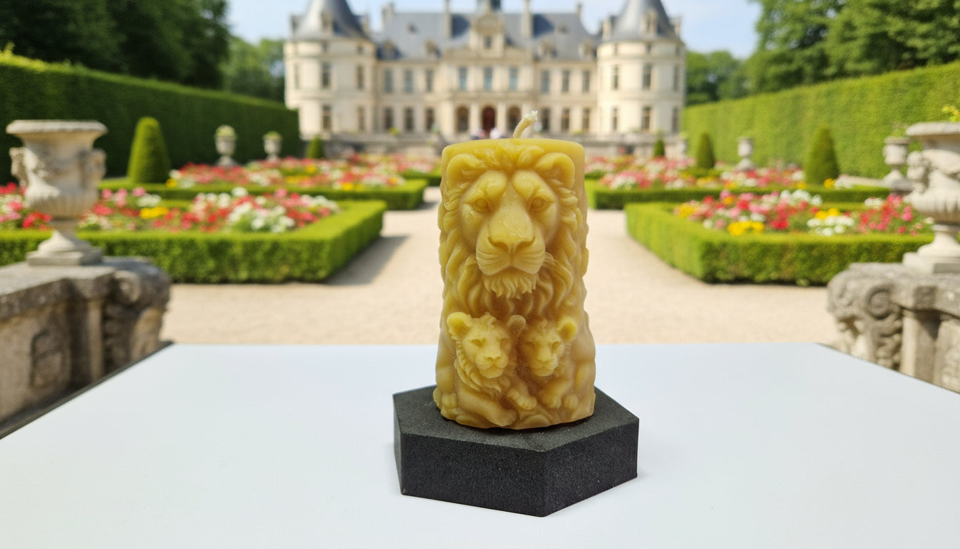 Kerze 3er Löwen Motiv