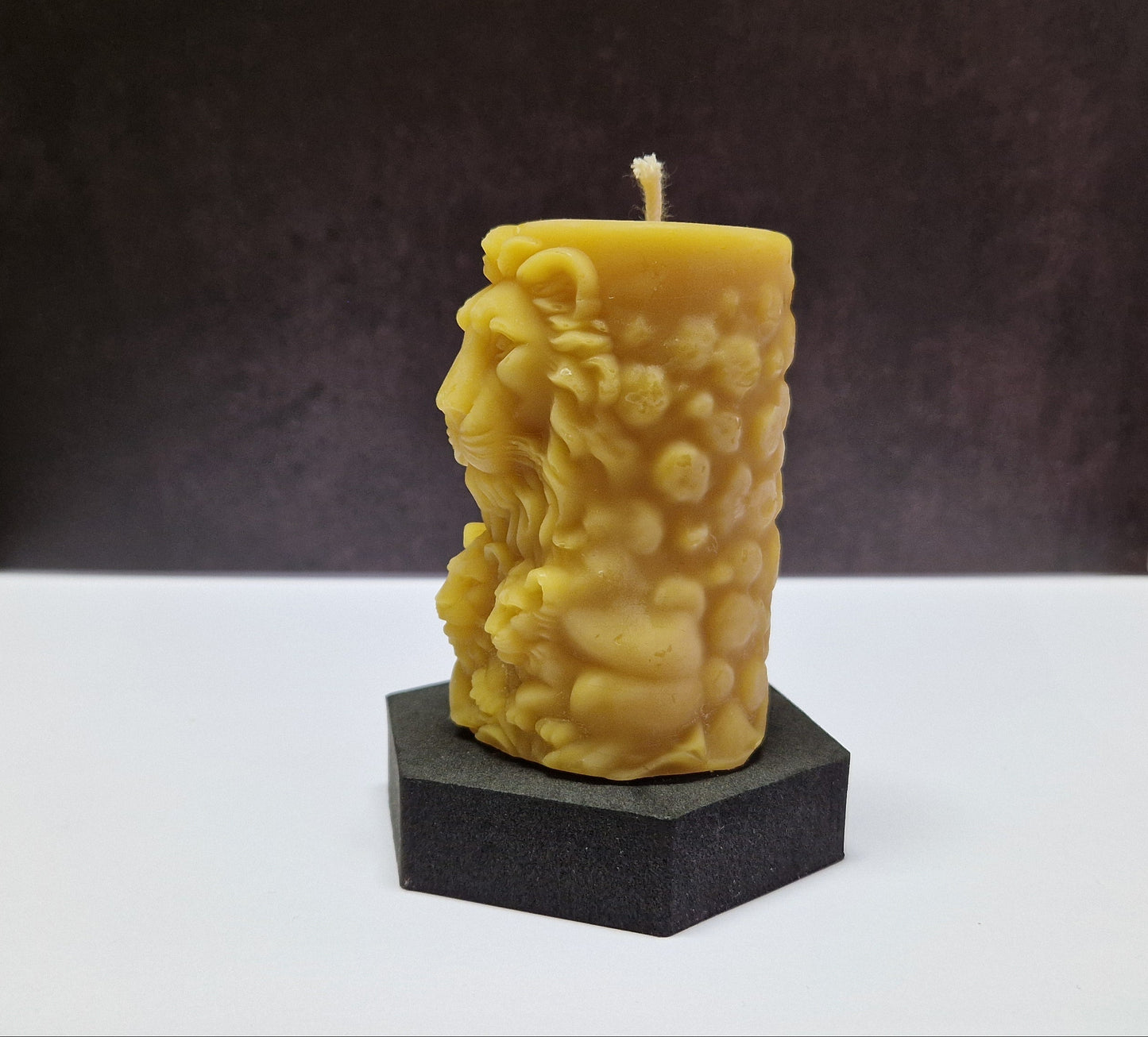 Kerze 3er Löwen Motiv