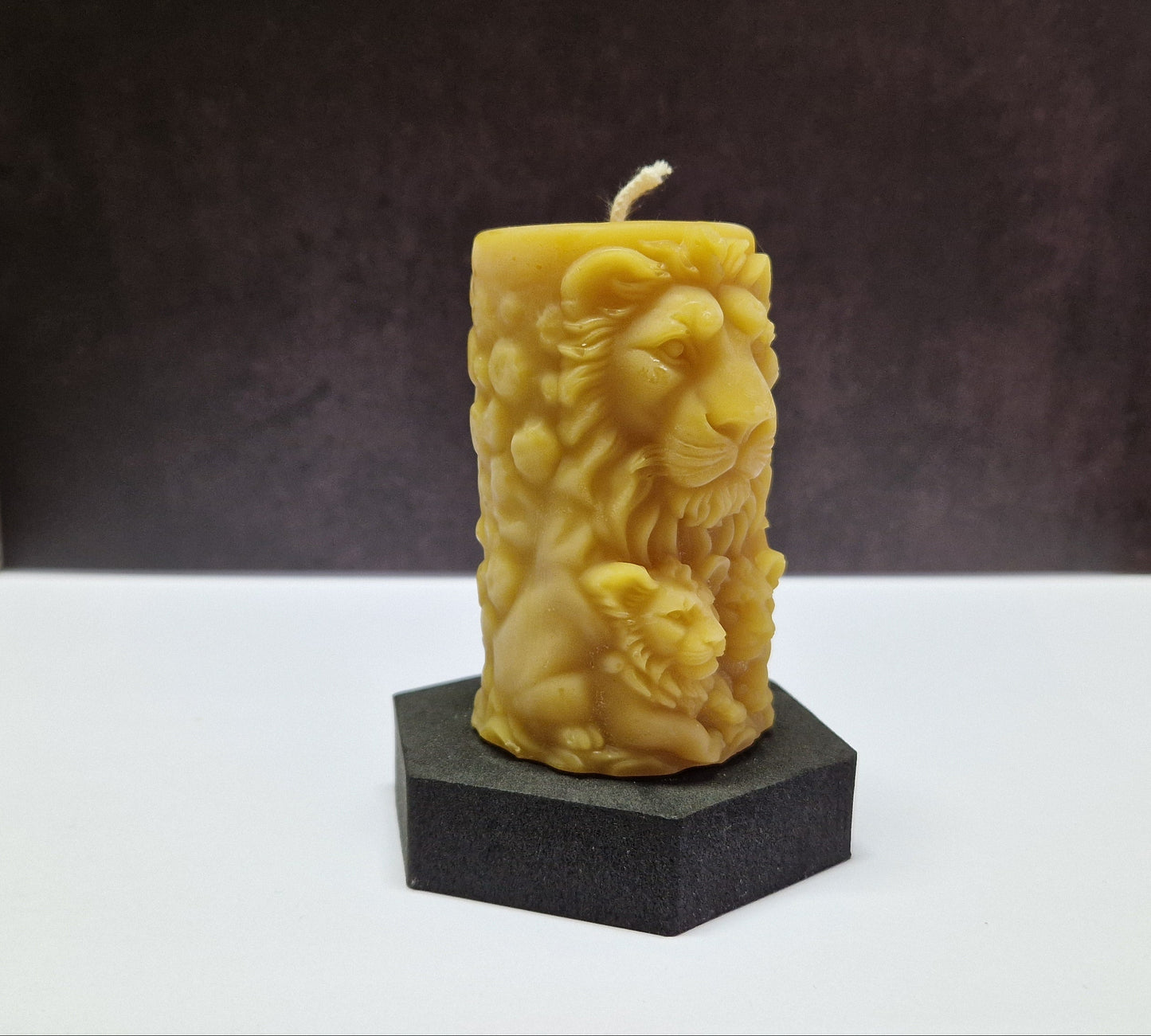 Kerze 3er Löwen Motiv