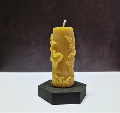 Kerze 3 Lilien Motiv