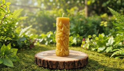 Kerze 3 Lilien Motiv