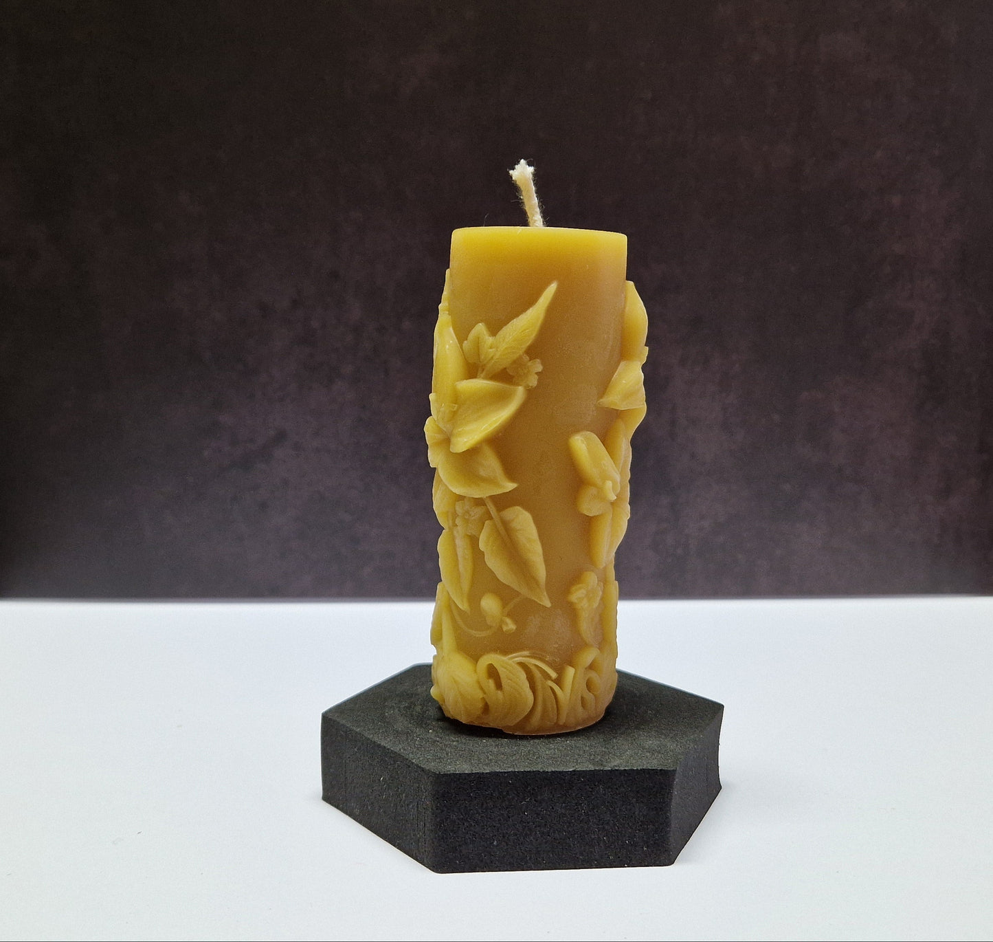 Kerze 3 Lilien Motiv