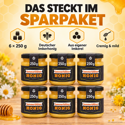 6'er Sommerblütenhonig 250g Sparpaket