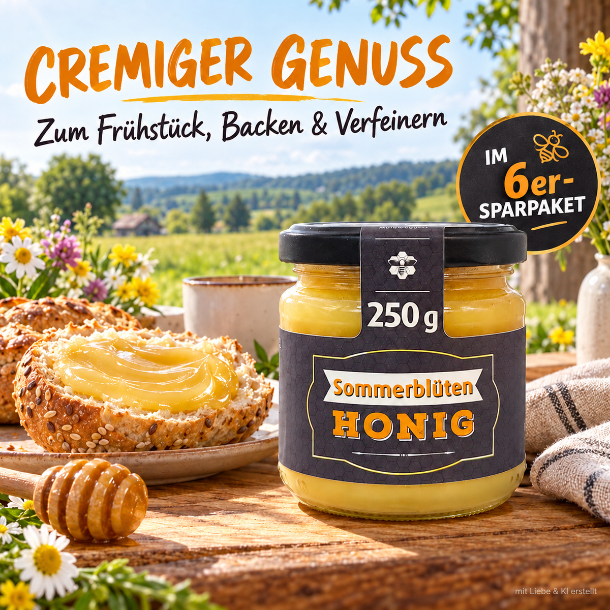 6'er Sommerblütenhonig 250g Sparpaket