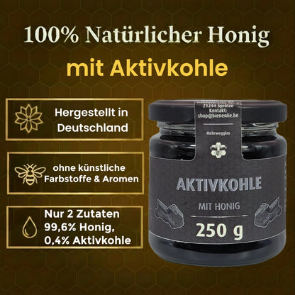 Aktivkohle mit Honig - ungewöhnlich & cremig | 250g