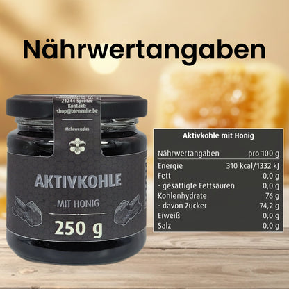 Aktivkohle mit Honig - ungewöhnlich & cremig | 250g