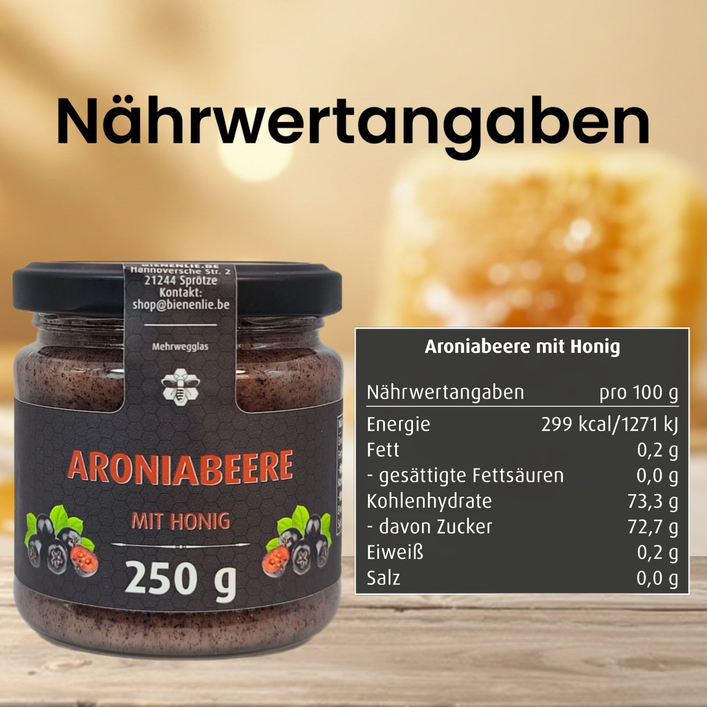 Aroniabeere mit Honig - fruchtig & kräftig | 250g