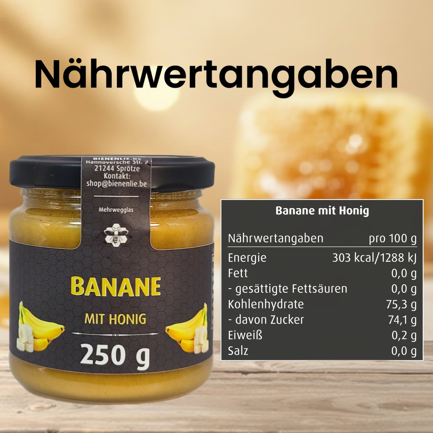 Honig mit Frucht 3`er Set, Mango, Banane, Drachenfrucht mit Honig je 250g