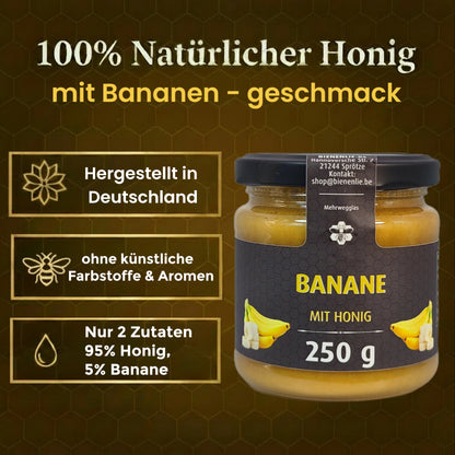 Honig mit Frucht 3`er Set, Mango, Banane, Drachenfrucht mit Honig je 250g