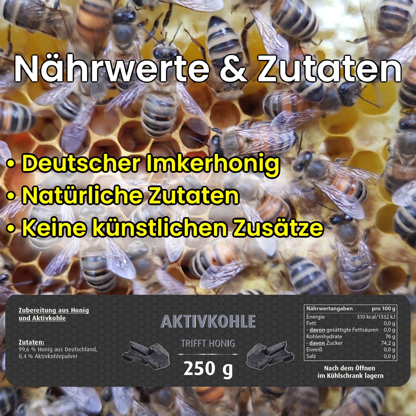 Aktivkohle trifft Honig 250g