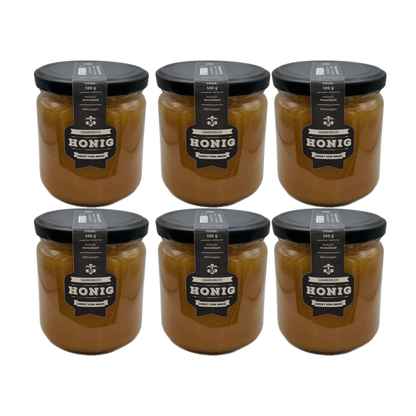 6 Gläser Deutscher Sommerblüten Honig 500g im Sparpaket
