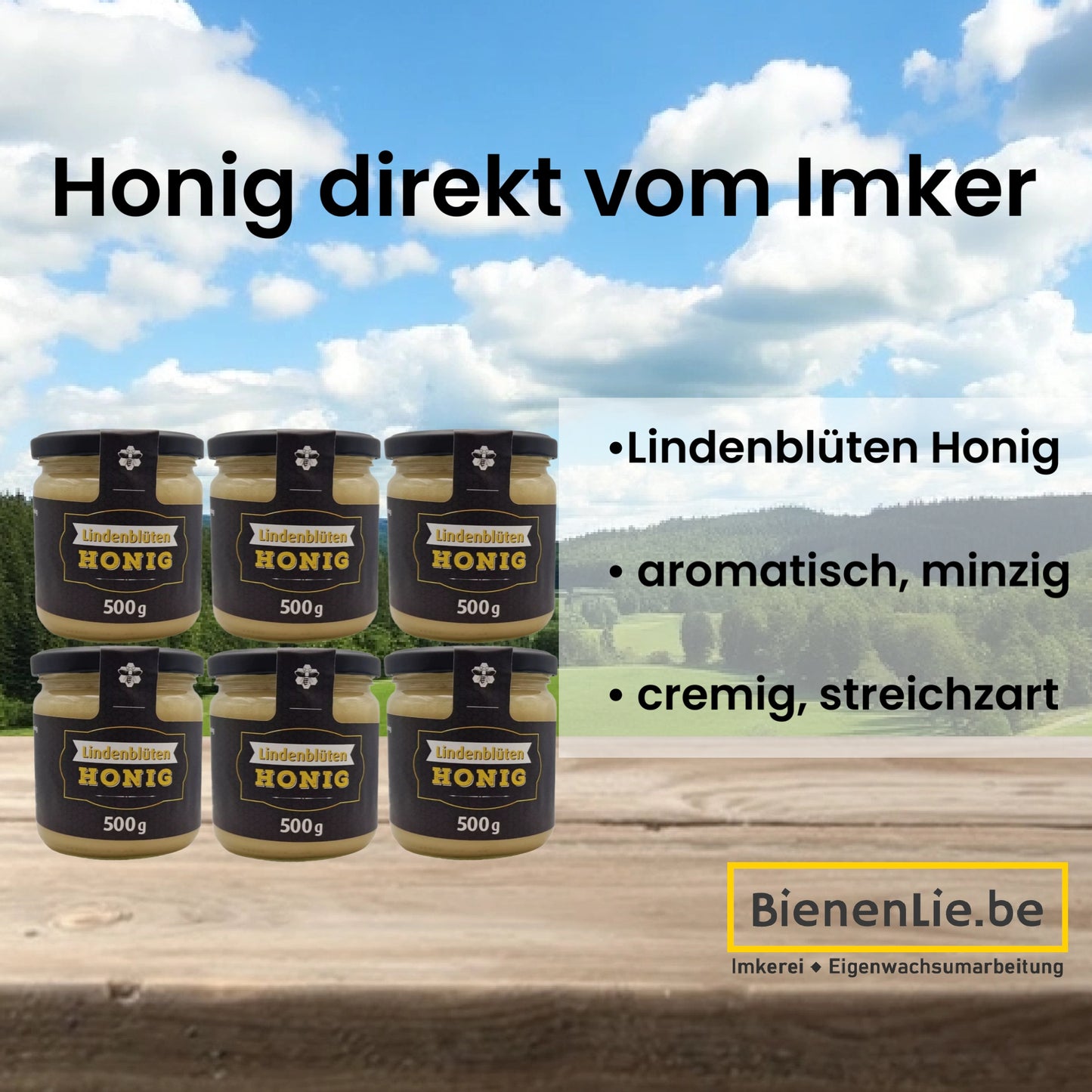 6 Gläser Lindenblütenhonig