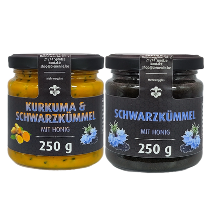 Sparpaket – Schwarzkümmel mit Honig & Kurkuma Schwarzkümmel mit Honig | je 250g