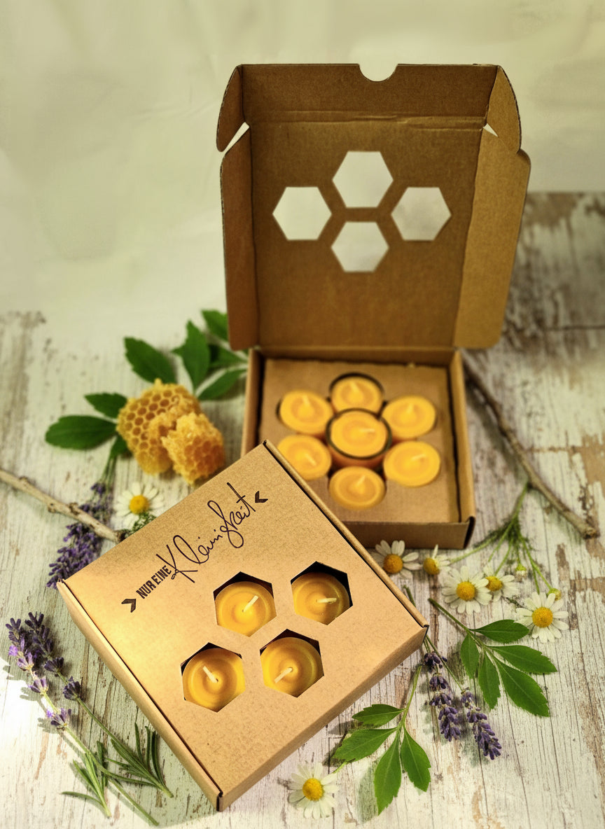 Bienenwach-Teelichter-geschenk