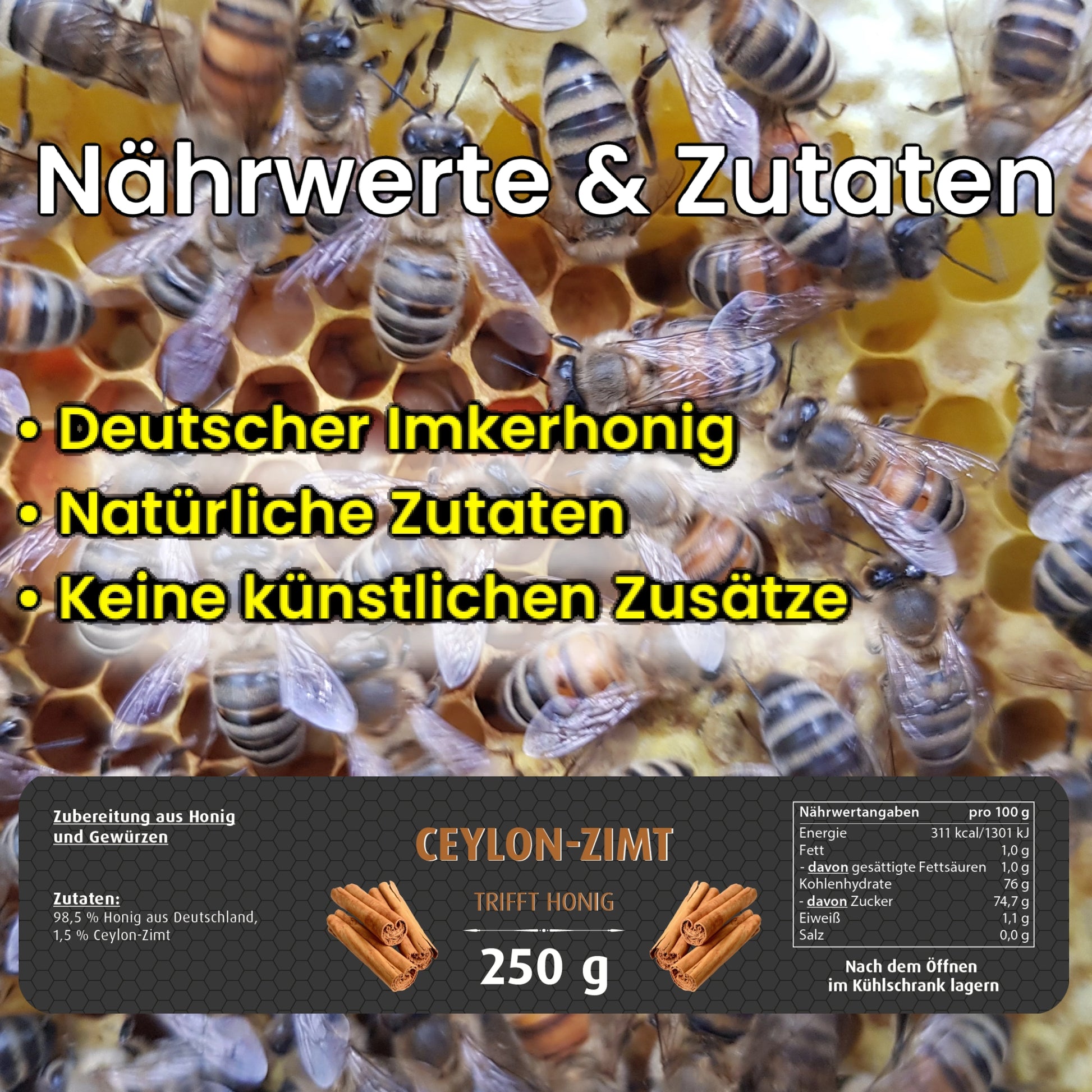 Ceylon-Zimt-mit -Honig-250g-Nährwerte