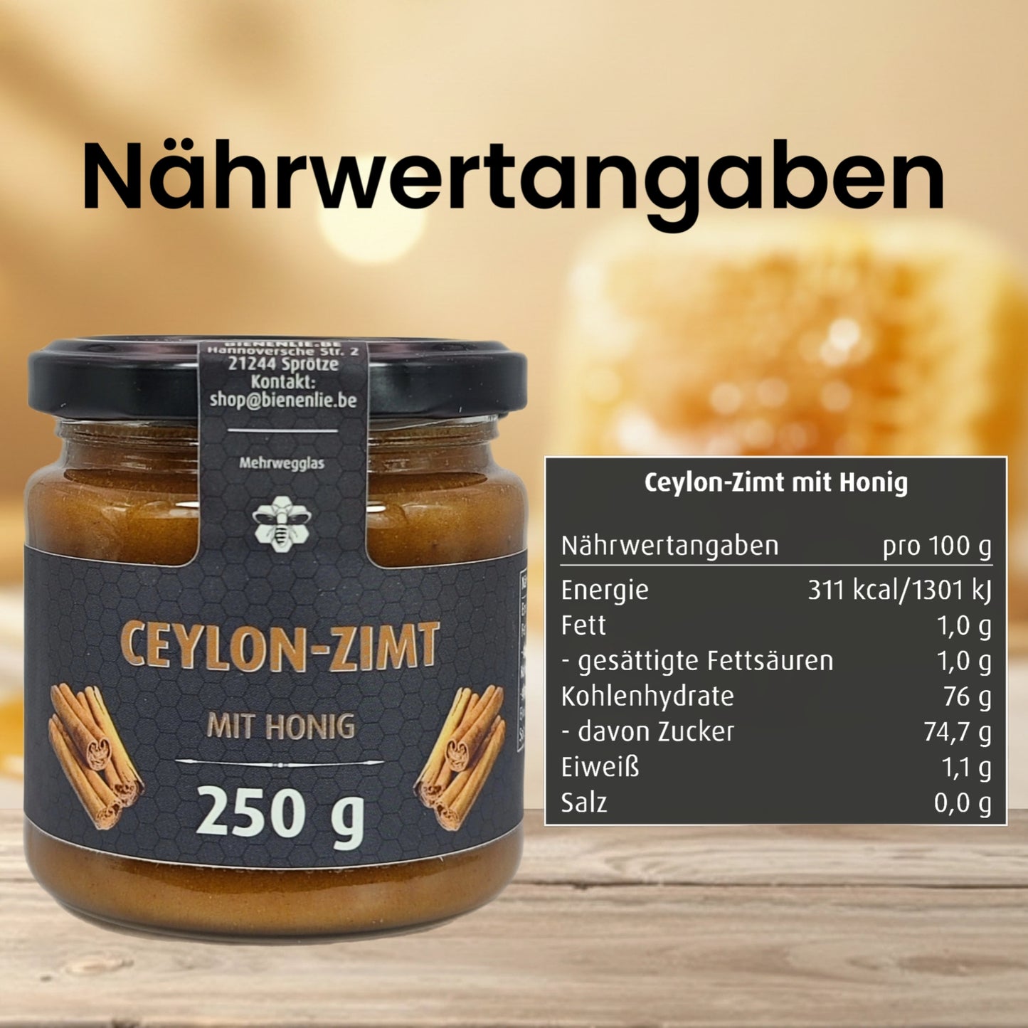 Ceylon-Zimt mit Honig - fein & mild | 250g