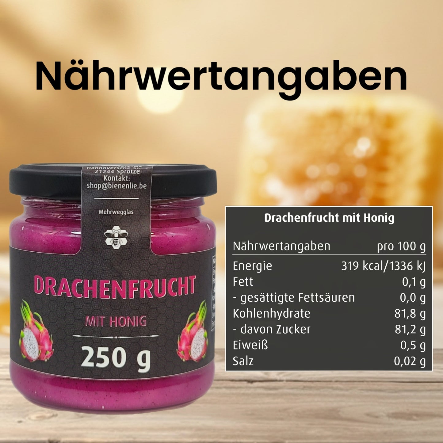 Drachenfrucht mit Honig – mild & exotisch | 250g