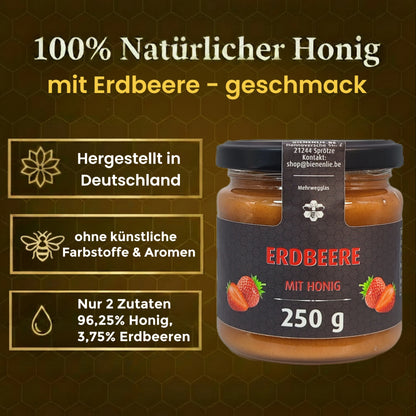 Erdbeere mit Honig - fruchtig, süß & cremig | 250g