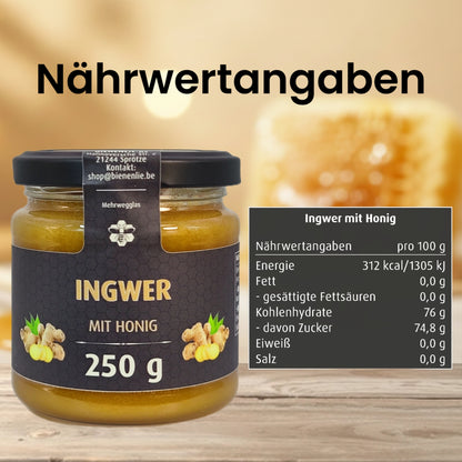 Ingwer mit Honig - würzig & leicht scharf | 250g