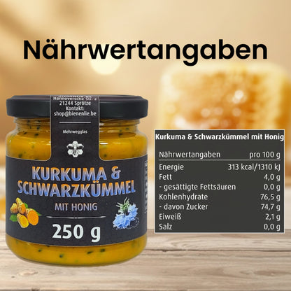 Kurkuma Schwarzkümmel mit Honig -würzig & bitter | 250g