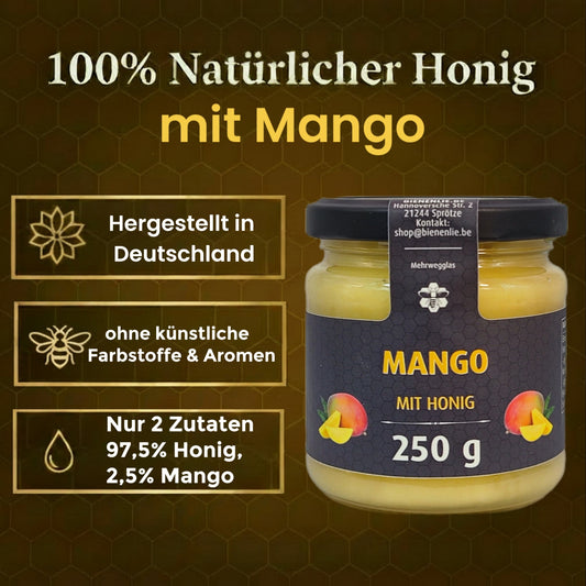 Honig mit Frucht 3`er Set, Mango, Banane, Drachenfrucht mit Honig je 250g