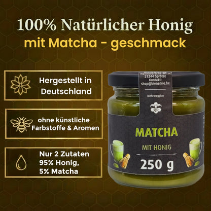 Matcha mit Honig - feinherb & mild | 250g