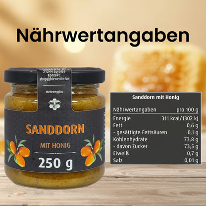 Honig mit Frucht 4er Set | Banane, Sanddorn, Mango & Drachenfrucht mit Honig | je 250g