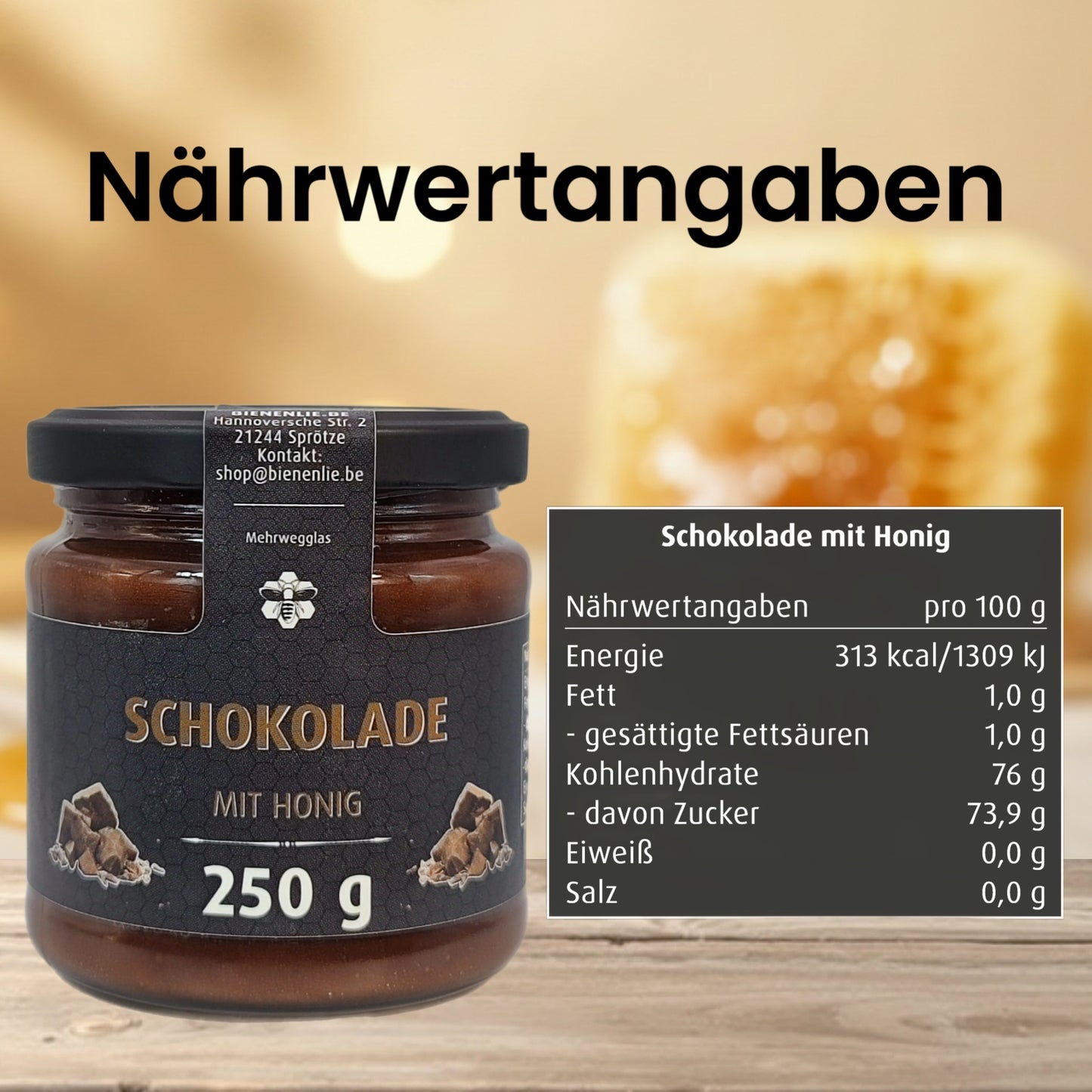 Schokolade mit Honig - weich & schokoladig |250g