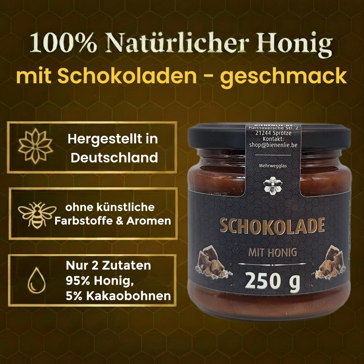Schokolade mit Honig - weich & schokoladig |250g