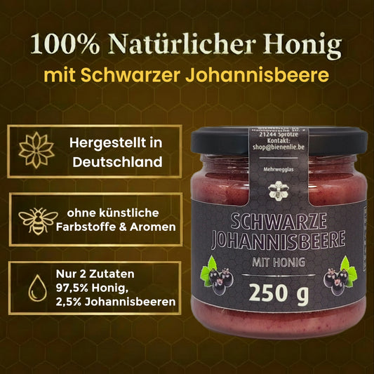 Schwarze Johannisbeere mit Honig - fruchtig & kräftig | 250g