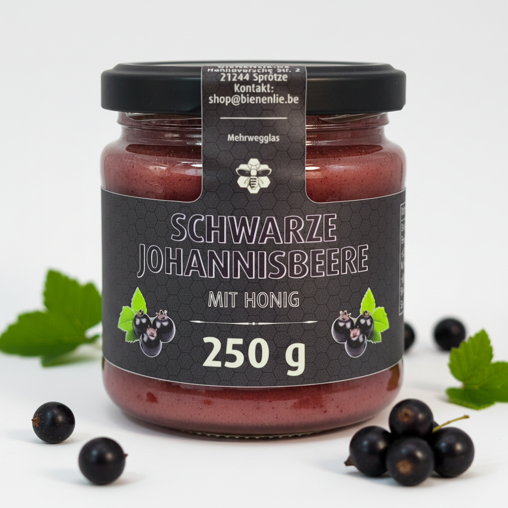 Schwarze Johannisbeere mit Honig - fruchtig & kräftig | 250g