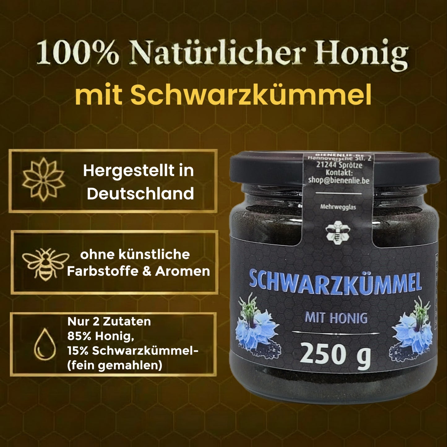 Sparpaket – Schwarzkümmel mit Honig & Kurkuma Schwarzkümmel mit Honig | je 250g