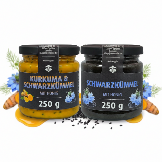 Sparpaket – Schwarzkümmel mit Honig & Kurkuma Schwarzkümmel | je 250g
